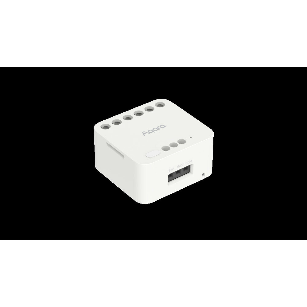 фото Беспроводное реле двухканальное Aqara DCM-K01 с сухим контактом Dual Relay Module T2 (с нейтралью) Zigbee белое