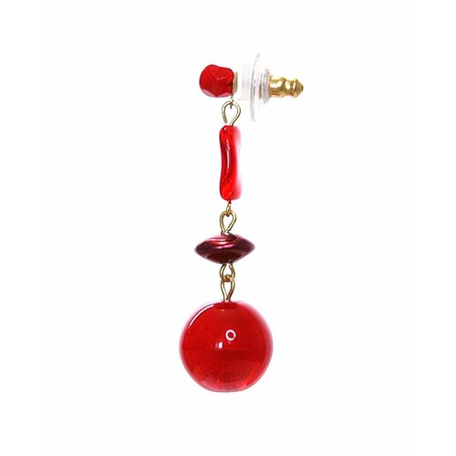 Серьги двусторонние Bohemia Style, хрусталь, размер 40 мм, красный