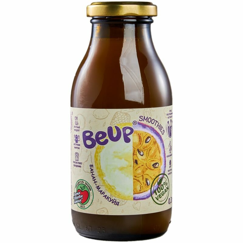Смузи Be Up Smoothies банан-маракуйя, без сахара, 0.3 л - фото №2