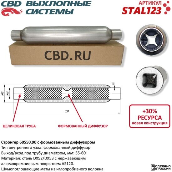Стронгер Cbd 60550.90 с перфорированным диффузором, STAL123