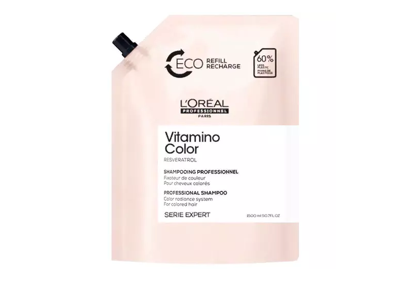 Шампунь L'Oreal Professionnel Vitamino Color Vitamino Color Resveratrol Shampoo, Шампунь для окрашенных волос с ресвиратролом, 1500 мл ЭКО формат REFILL