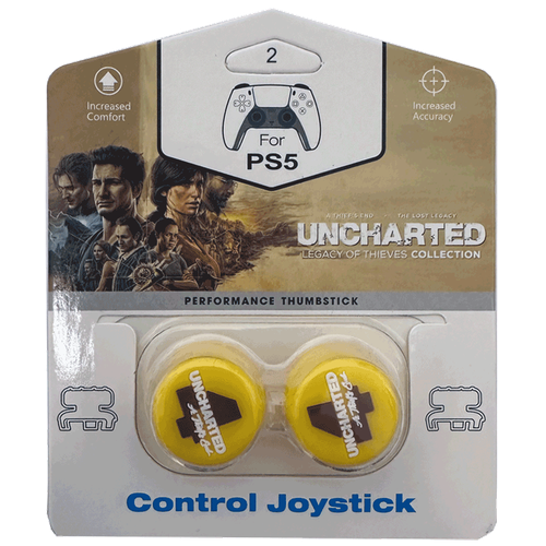 Силиконовые накладки + насадки на стики геймпада Sony PlayStation PS4/PS5/Xbox [Uncharted 4][Yellow]