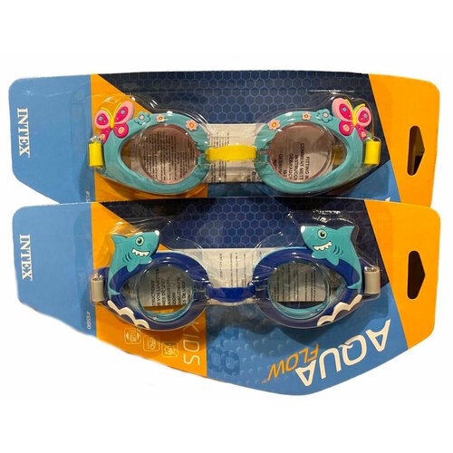 Intex Очки для плавания 2 шт Бабочки Акула от 3 до 8 лет 1250₽