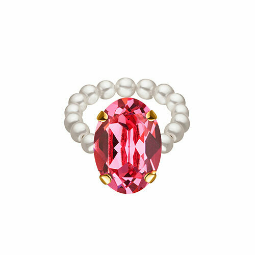Кольцо Phenomenal Studio кристаллы Swarovski размер 165 розовый 2900₽