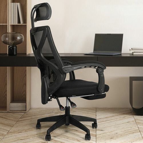 Кресло офисное компьютерное для руководителя с поддержкой шеи и поясницы, с подножкой для дома и офиса