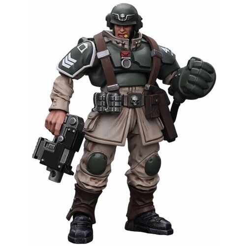 Фигурка Warhammer 40 000: Astra Militarum – Cadian Command Squad Veteran Sergeant with Power Fist 1:18 (10,7 см) фигурка warhammer 40 000 necrons sautekh dynasty – immortal with gauss blaster 1 18 11 3 см