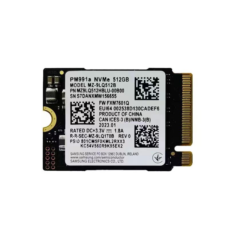 512 ГБ Внутренний SSD диск Samsung PCIe 3.0x4 NVME Internal SSD (Samsung PM991a M.2 2230), ssd для steam deck совместимый