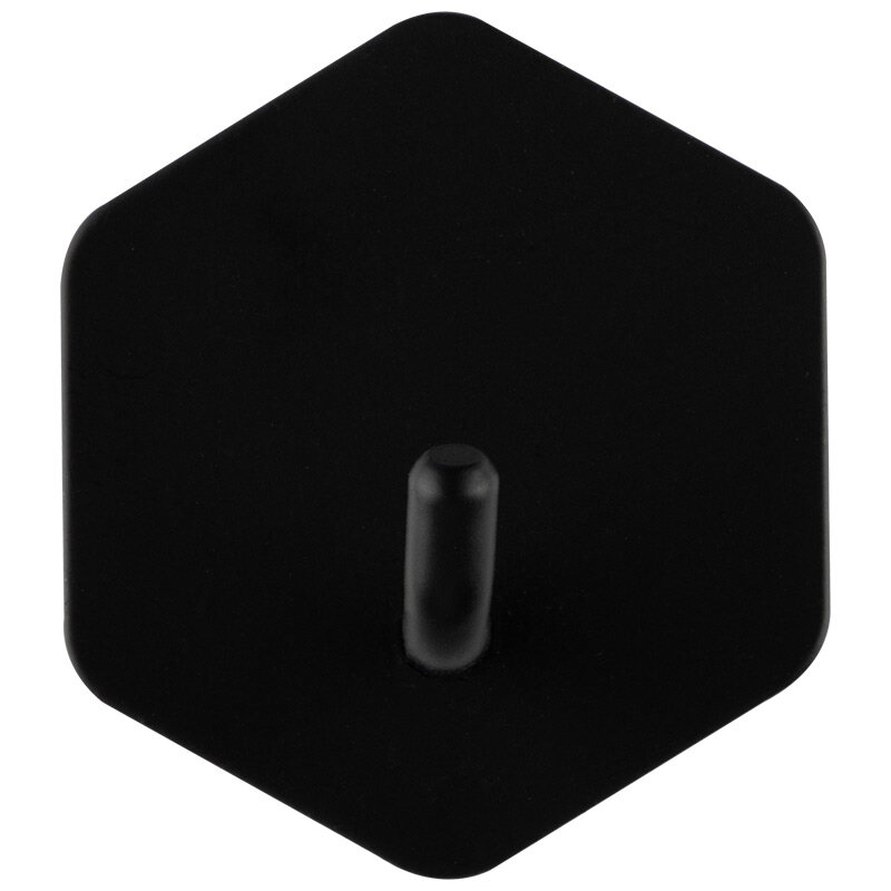 Набор крючков на самоклеящейся основе "Шестиугольник", 2 шт, 4.5х5,0х2,5 см, металл, цвет черный