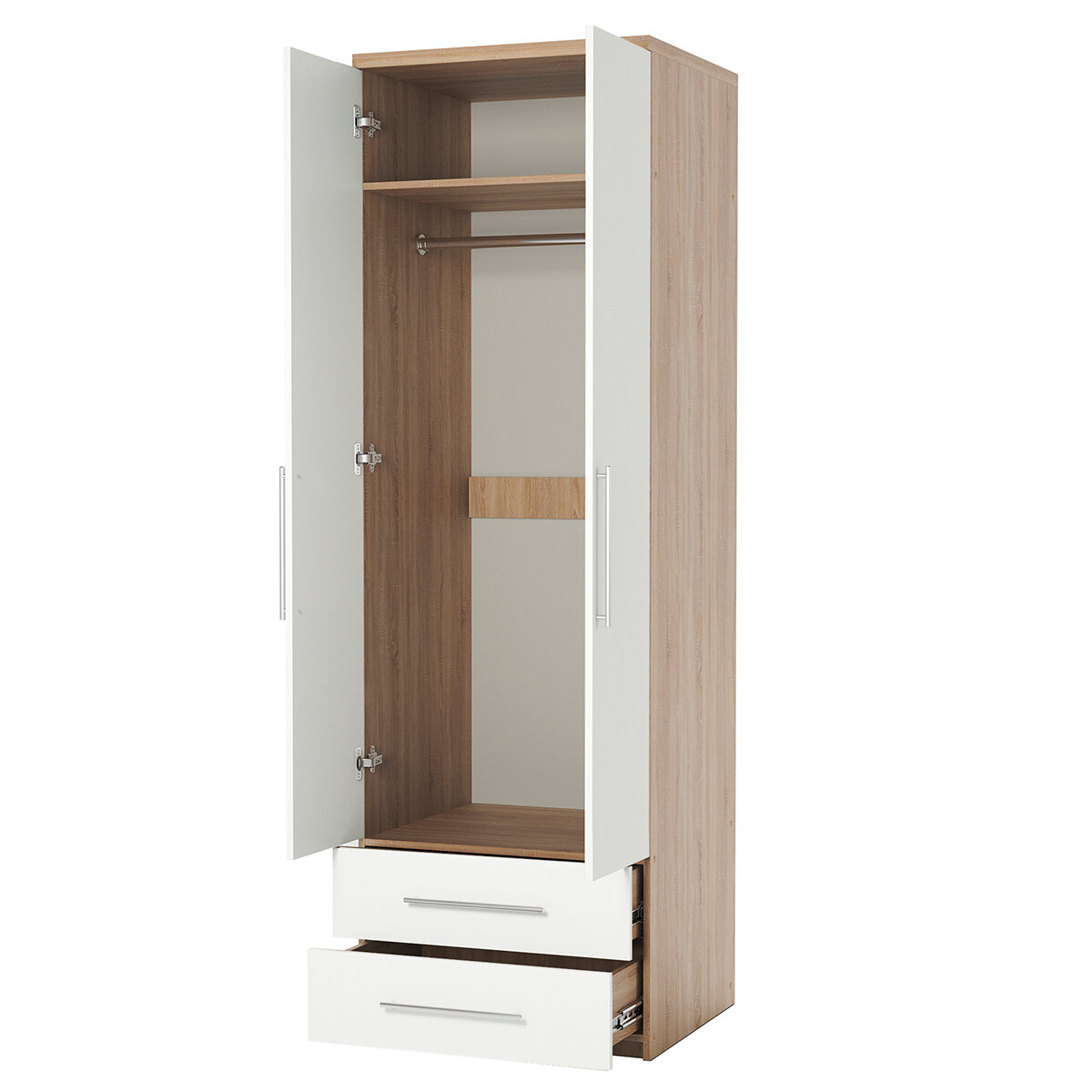 Шкаф с ящиками Шарм-Дизайн Соло 60х60х240 Дуб Сонома+Белый