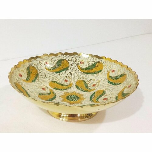 Индия Трейд BE-8819445 Конфетница, латунь, белая эмаль, 19 см индия трейд