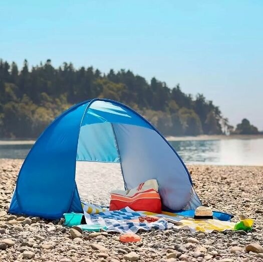фото Палатка пляжная 3-х местная с защитой от солнца, палатка тент, летняя туристическая