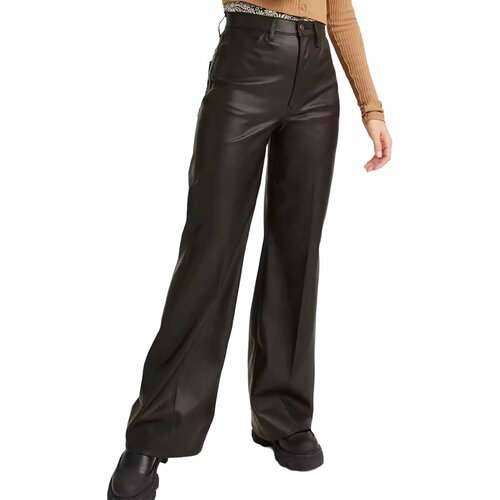 фото Брюки клеш levi's women 70s flare faux leather pants, размер 24/32, черный