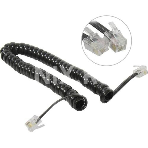 фото Кaбель для телефонной трубки - Кaбель 4P4C черный