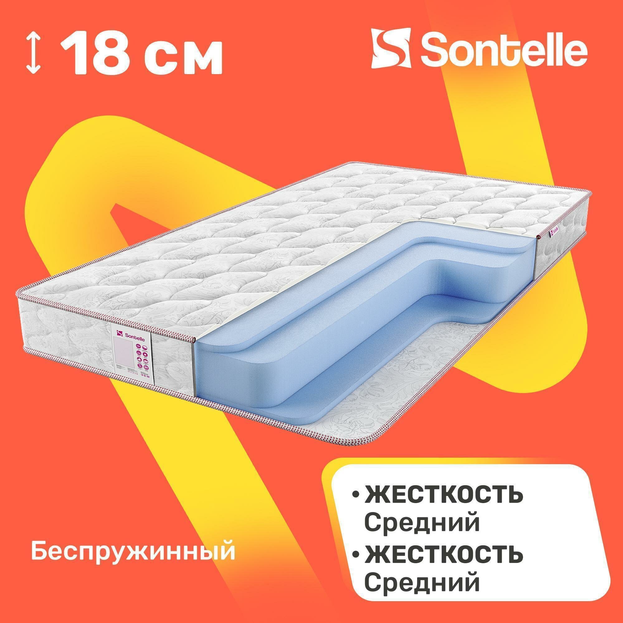 Матрас беспружинный Sontelle Libre Roll 18 160x190