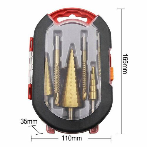Набор ступенчатых фрезеровальных конусных сверл по металлу и дереву из 6 предметов.