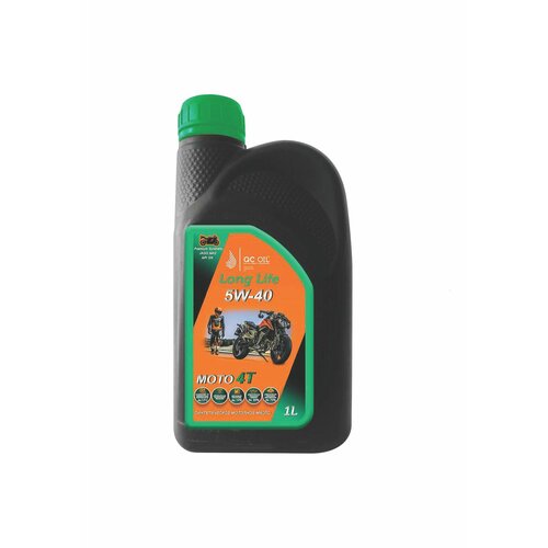 Моторное масло 5W-40 мото 4Т QC OIL Long Life плакирующее синтетическое, канистра 1л