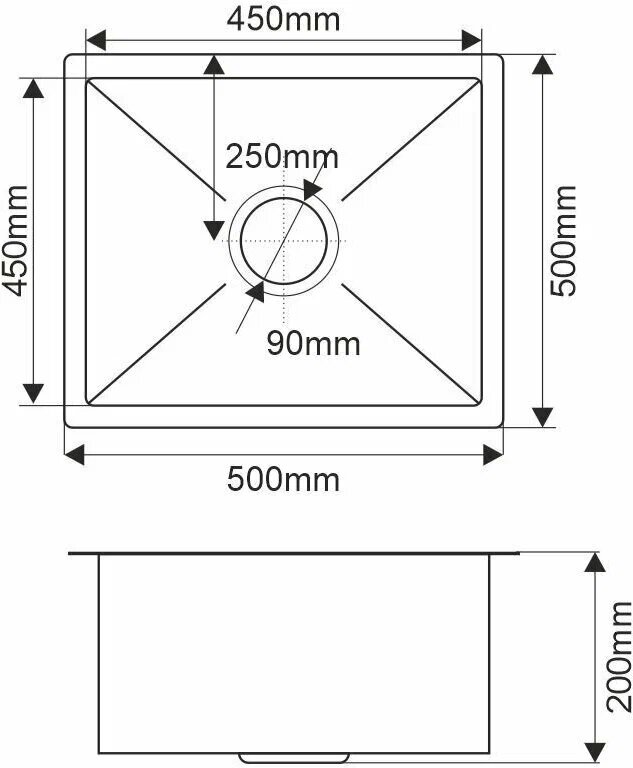 Мойка кухонная Melana ProfLine 3,0/200 MLN-R5050W 50х50 сатин - фото №5