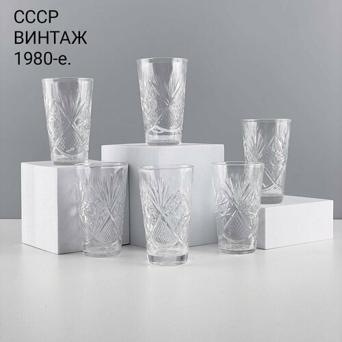 Винтажные стопки Снежная кромка Набор 6 шт Хрусталь СССР 1980-е 2000₽