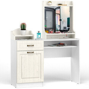 фото Комплект мебели Моби Ливерпуль 12.46 + 10.118 + 10.117 ясень ваниль/белый не универсальная сборка