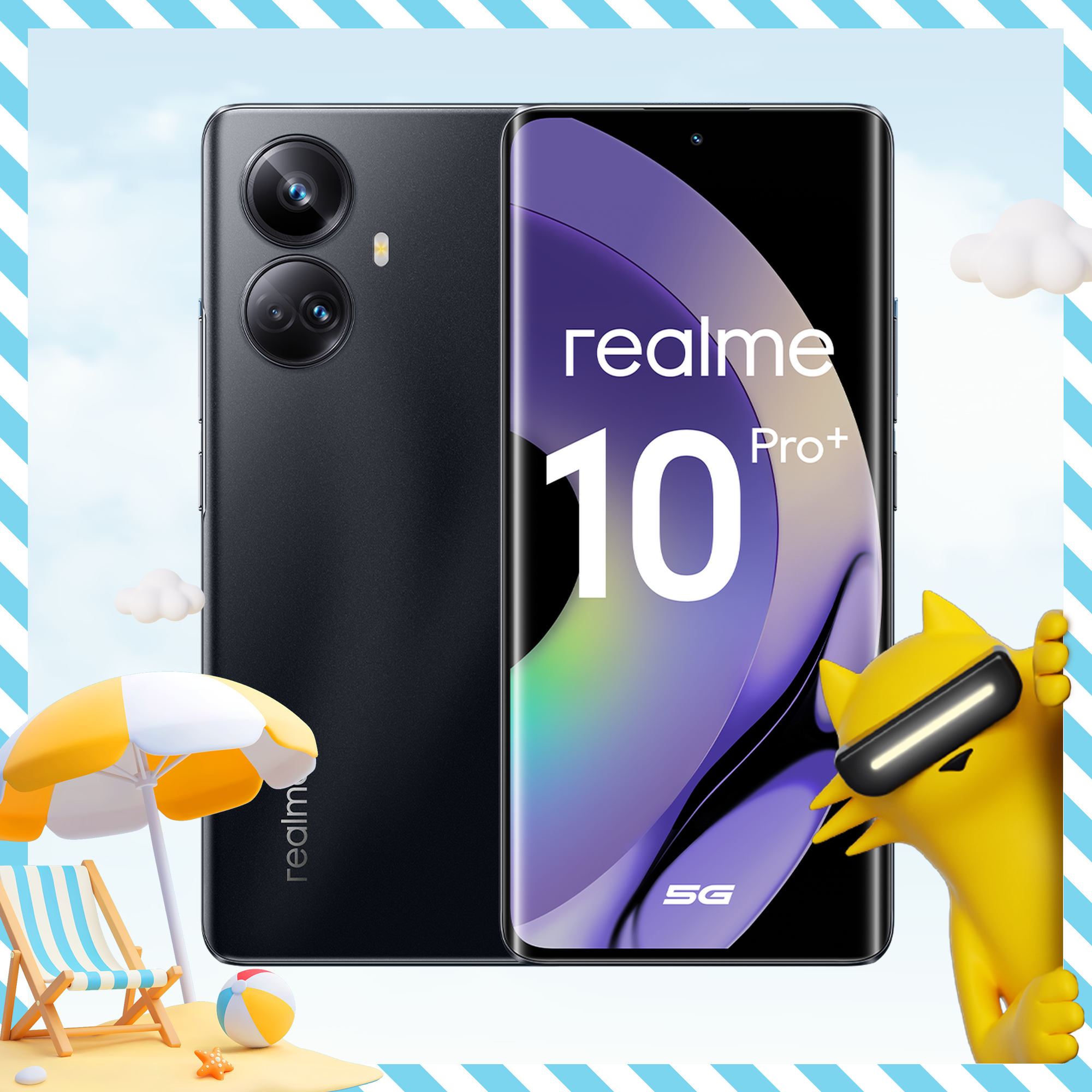 Смартфон realme 10 Pro+ 5G 8/128 ГБ RMX3686, Черный