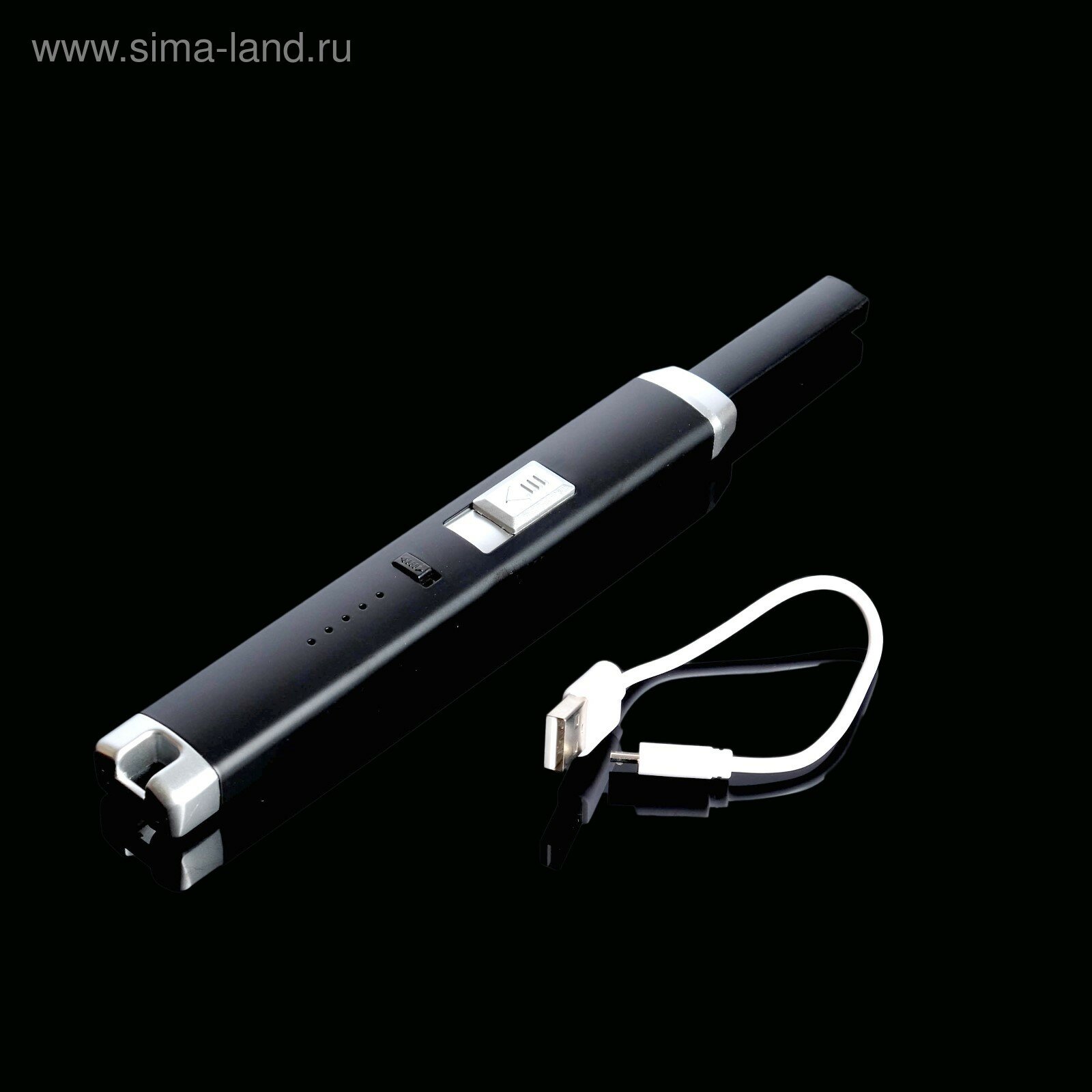 Зажигалка электронная, кухонная, 23 х 2.5 х 1.5 см, USB, черная