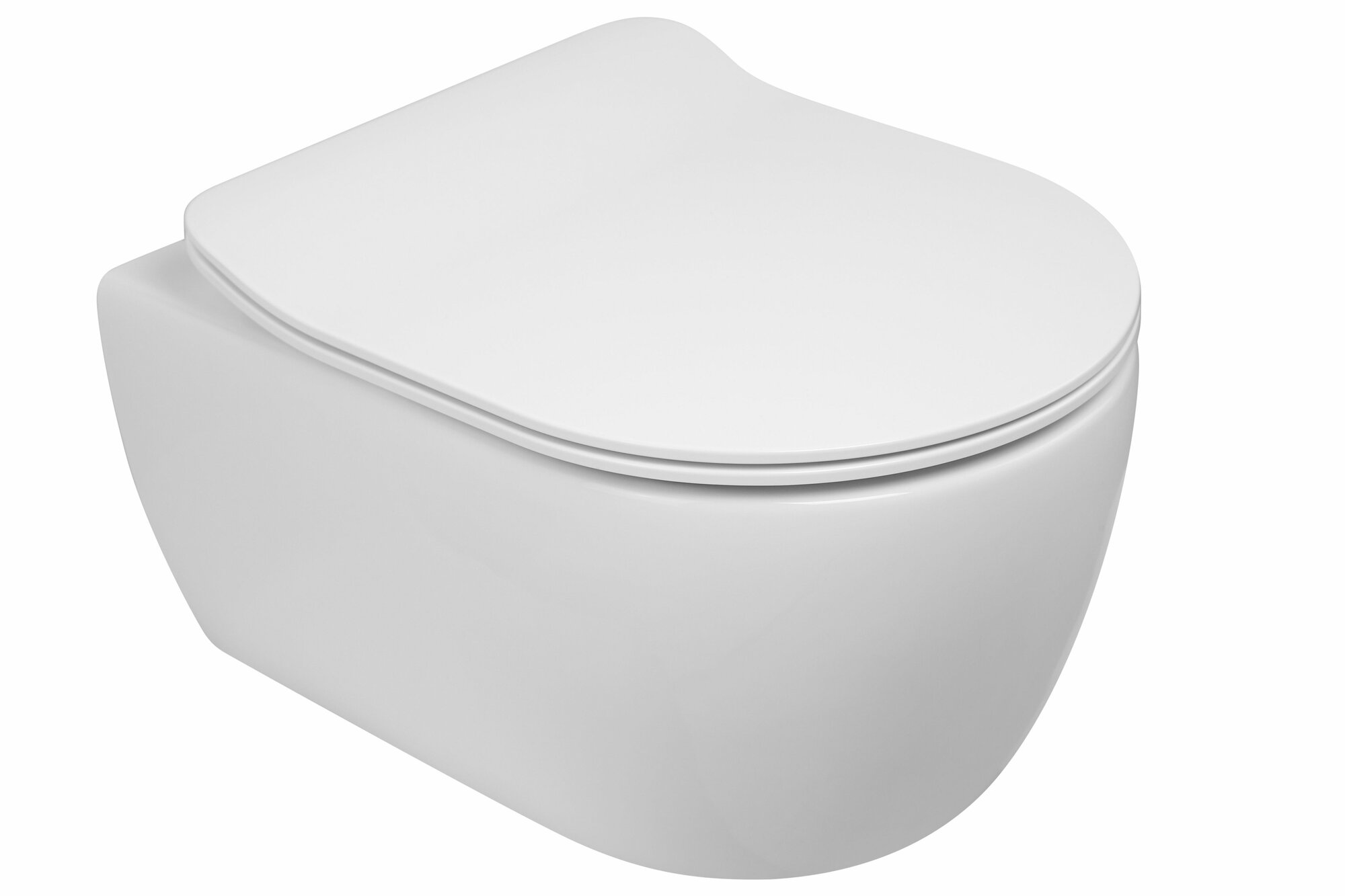 Унитаз SSWW CT2038V (485*360*330) подвесной безободковый с тонкой крышкой