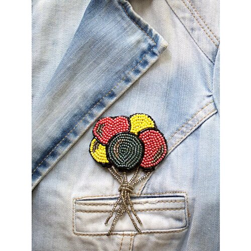 Брошь CRAZY CRYSTAL, желтый, черный