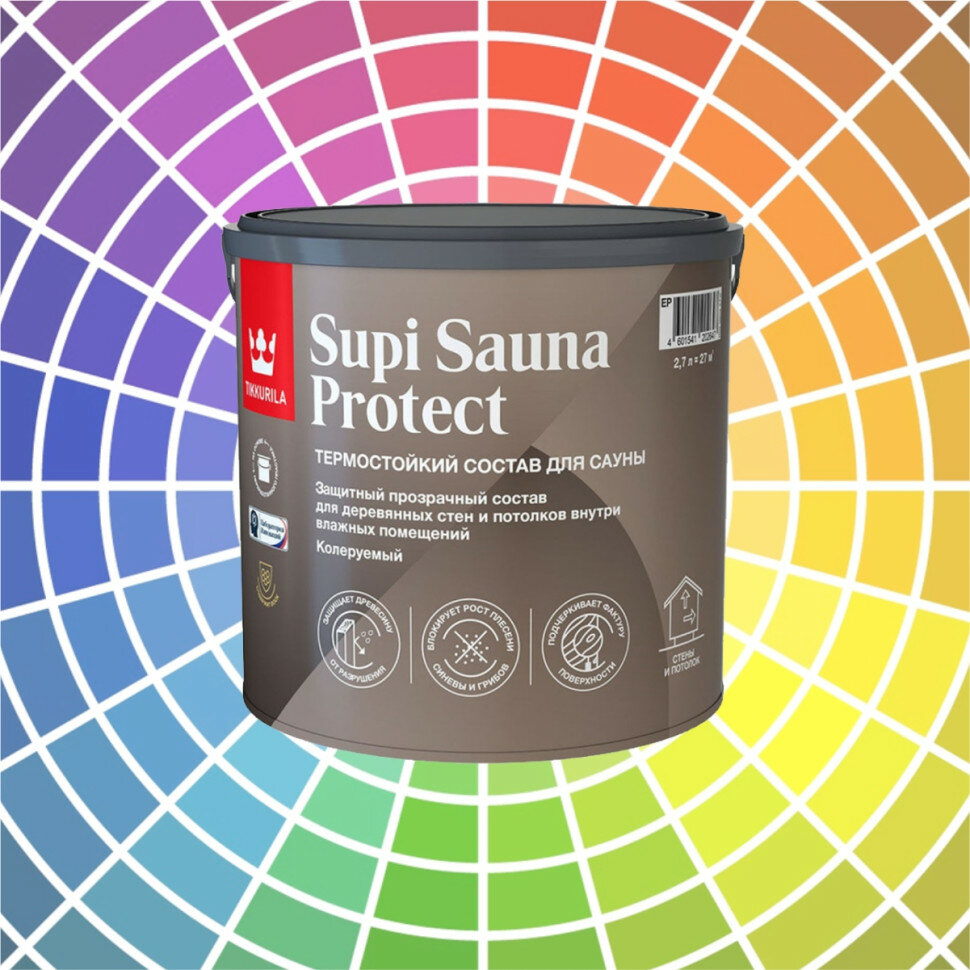 фото Защитный состав Tikkurila Supi Sauna Protect 2.7 л