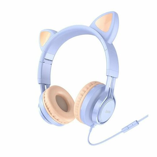 Наушники Hoco W36 Cat Ear полноразмерные голубые 70417 1353₽