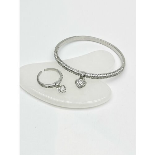 Комплект браслетов, серебристый