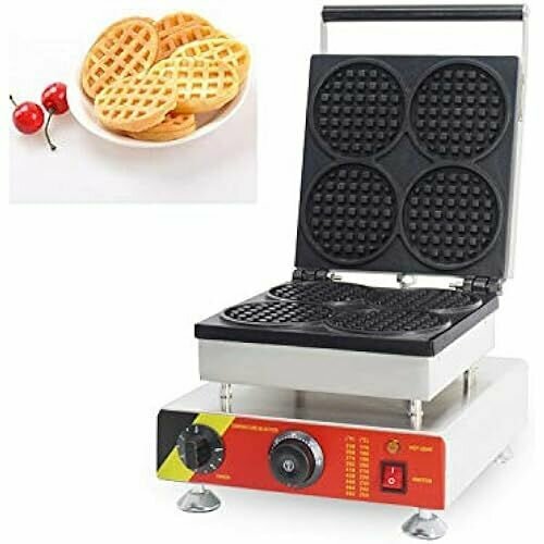 Cgoldenwall NP-504 Коммерческая круглая вафельница на 4 ломтикабытовая машина для изготовления маффиновмашина для изготовления вафельплитапекарь - 220 В 10220500₽