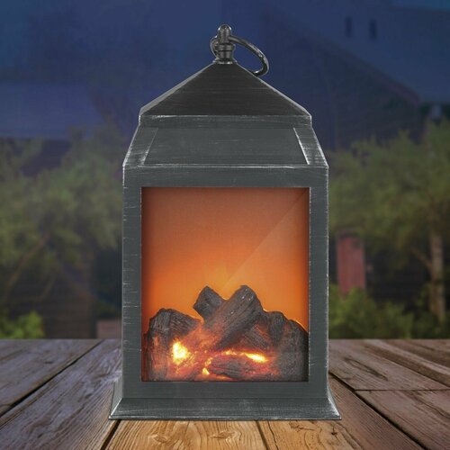 Светильник декоративный в виде камина Фонарь очаг с эффектом пламени Светодиодный ночник Камин беспроводной 1405₽
