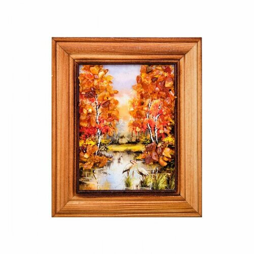 Картина из янтаря Красота природы с янтарной крошкой дер краш рамка 7х9 A2181816 700₽