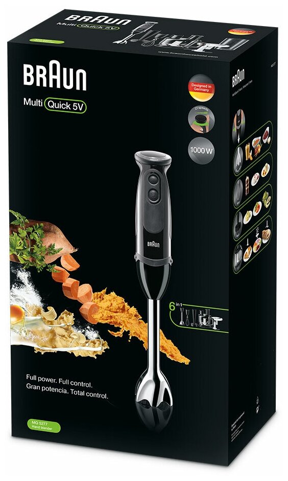 блендер BRAUN MQ5277BK 1000Вт измельчитель/венчик/терки/пюре - фото №5