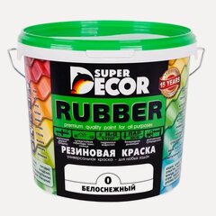 Изображение товара Резиновая краска Super Decor Rubber №00 Белоснежный 6 кг, матовая краска без запаха, для бетона, дерева, фасада