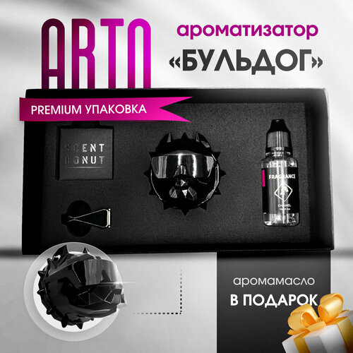 Ароматизатор Avto Vibe Питбуль-Бульдог, черный, размещение на дефлекторе, 15 мл