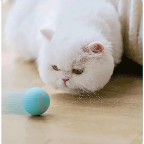 Интерактивный мяч для котов и кошек / игрушка для котят / smart мяч / дразнилка / диаметр 4.3см / голубой