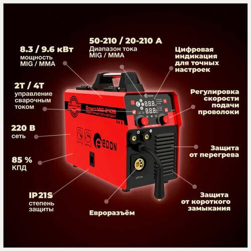 Изображение товара Сварочный полуавтомат Edon Smart MIG-210S