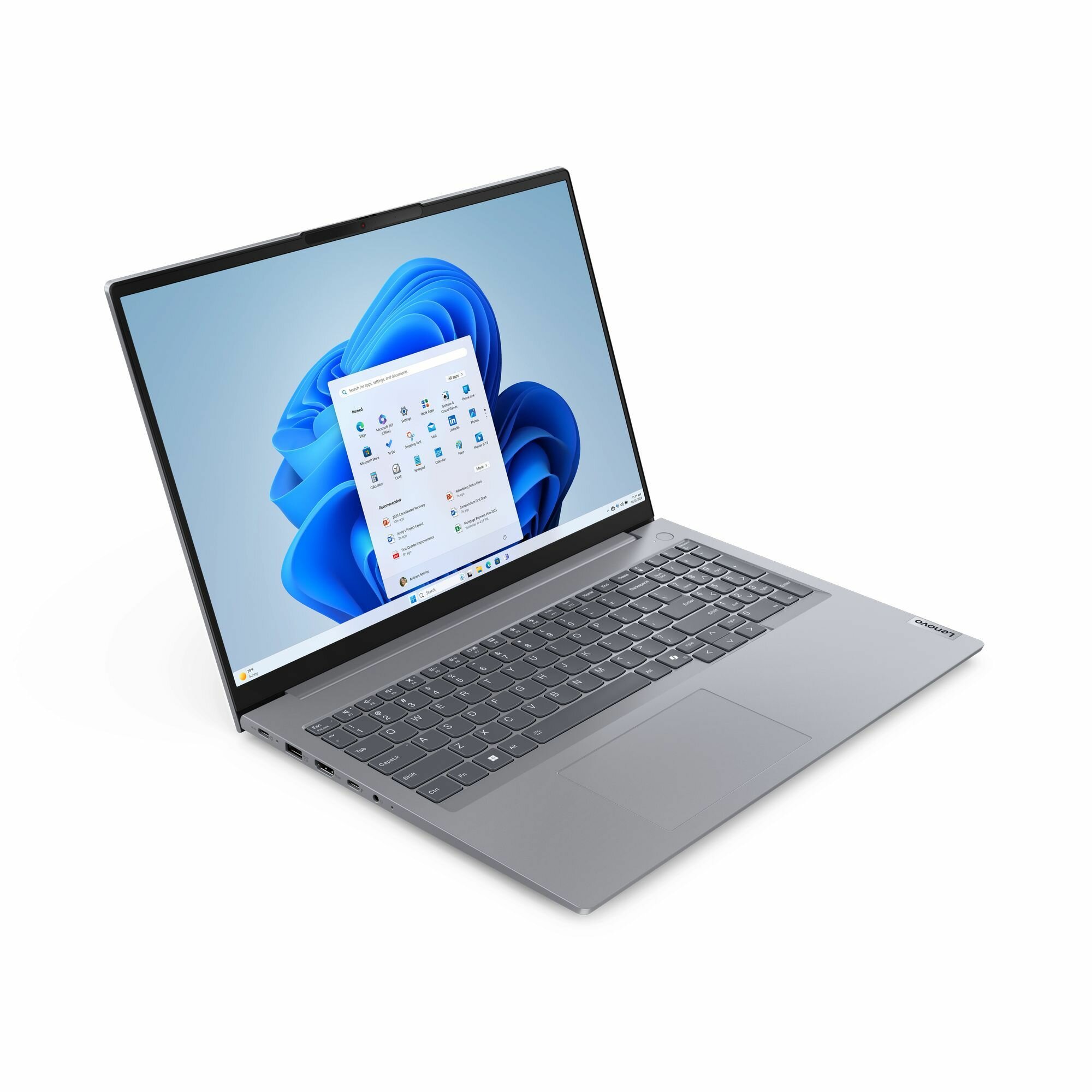 Ноутбук Lenovo ThinkBook 16 G7 IML 21MS008RRU (16", Core Ultra 7 155H, 16Gb/ SSD 512Gb, Graphics) Серый - фото №5