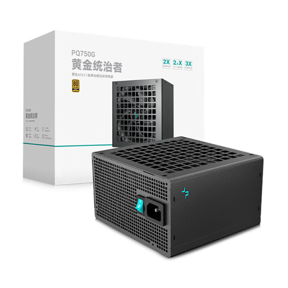Блок питания для компьютера DeepCool (Gamer Storm) PQ750G, черный, ATX12V 3.1, 80PLUS Gold (CN)