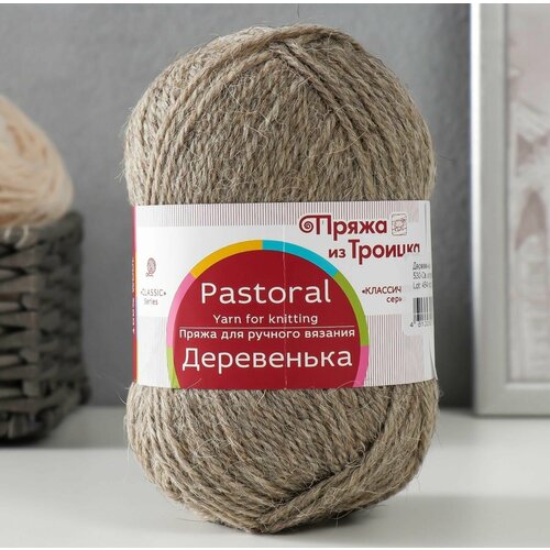 фото Пряжа "деревенька" 100% шерсть 170м/100гр (530-св. натуральный) пехорка
