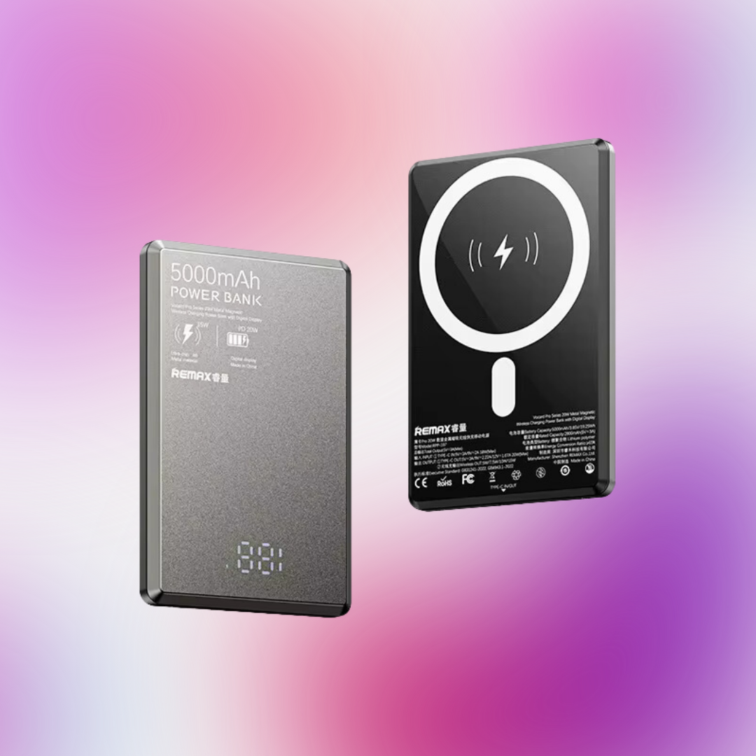 Remax Power Bank RPP-107 5000mAh/Ультратонкий с MagSafe/Серый