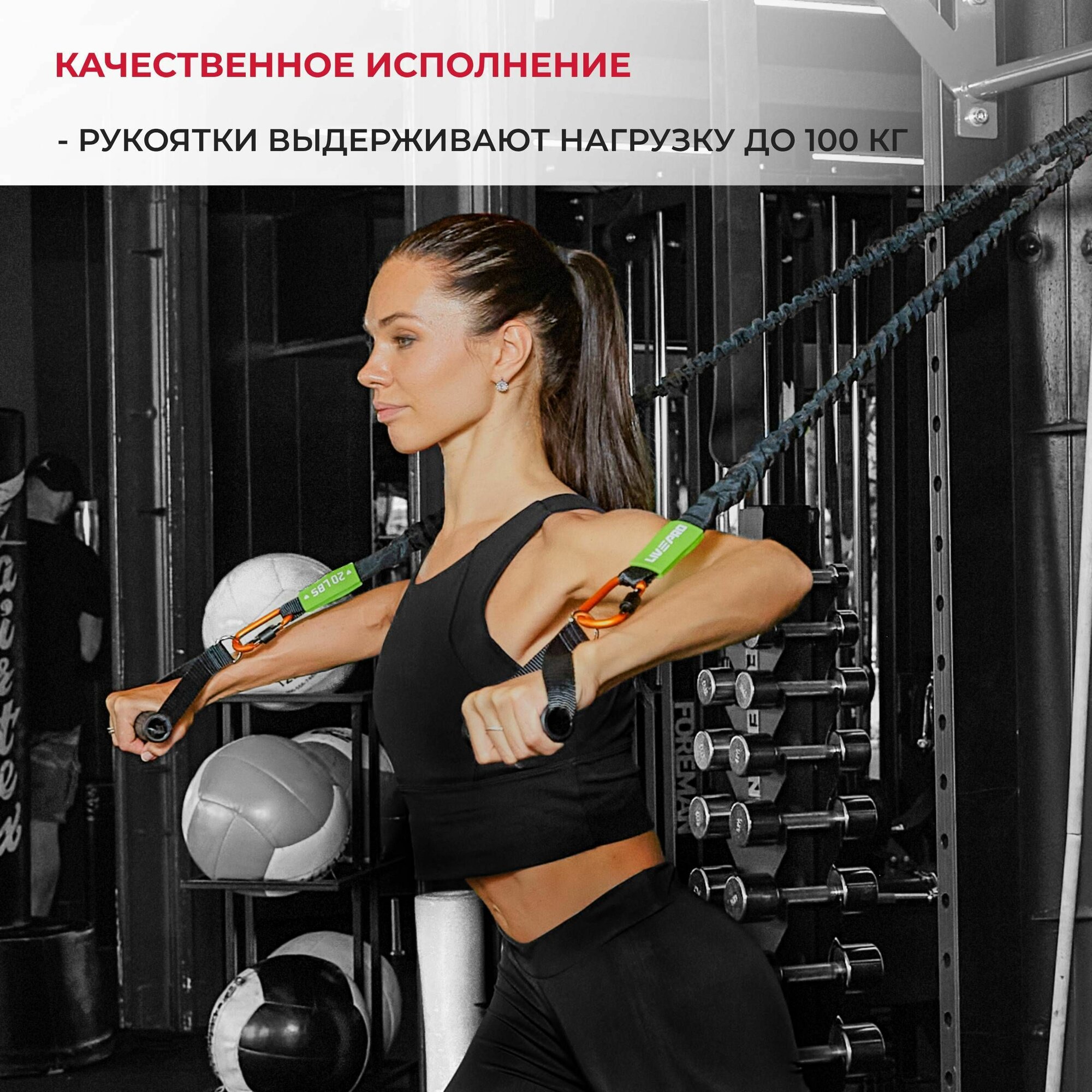 Рукоятки для эспандера LIVEPRO Handle с металлическими креплениями 2шт, черные — фото 1