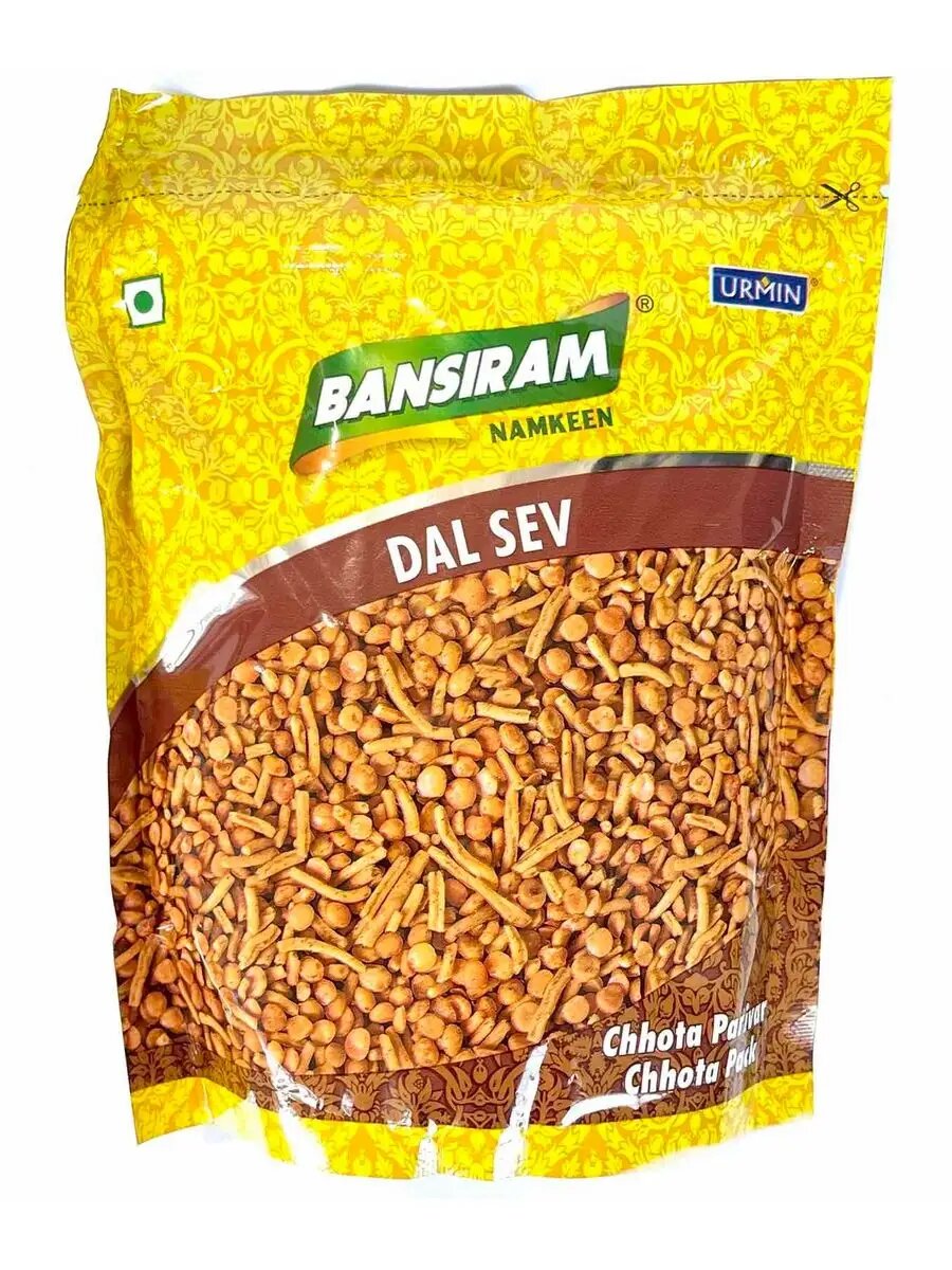 Индейская закуска Bansiram Dal Sev, мучная, 200 гр, чечевица, хрустящие нити