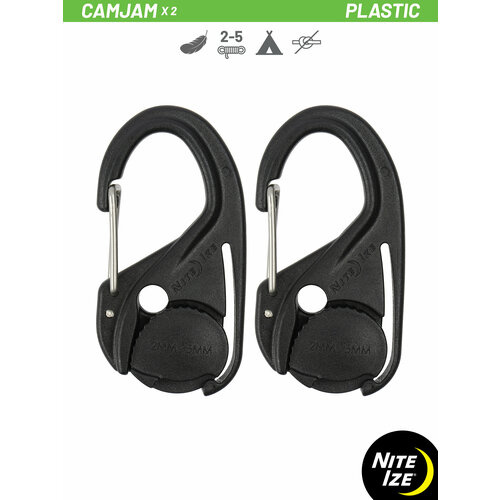 Безузловой натяжитель для веревки с карабином Nite Ize CamJam - 2 шт