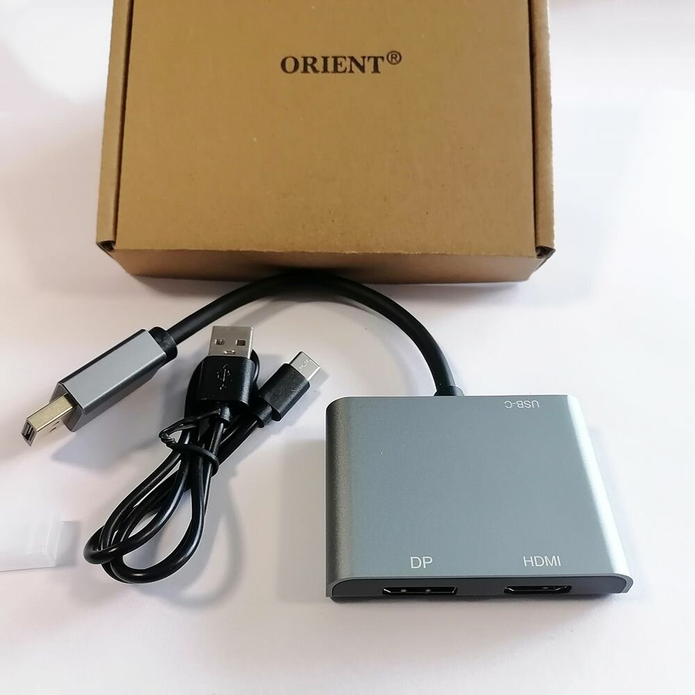Видеоадаптер 8K/4K DisplayPort 1.4 -> DP+HDMI, 8K/4K 60Гц (ORIENT C802) — фото 1
