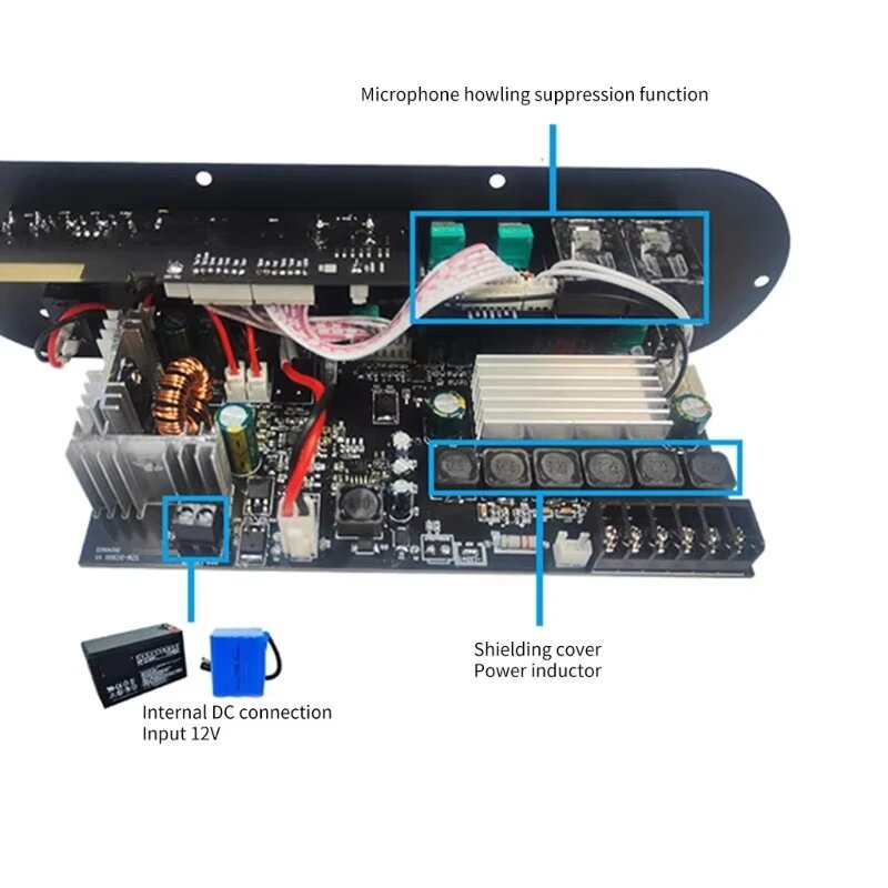 Woopker HIFI Bluetooth перезаряжаемый аудиоусилитель плата 2,1-канальный 50 Втx2 + 100 Вт поддержка микрофона функция подавления свистка — фото 1