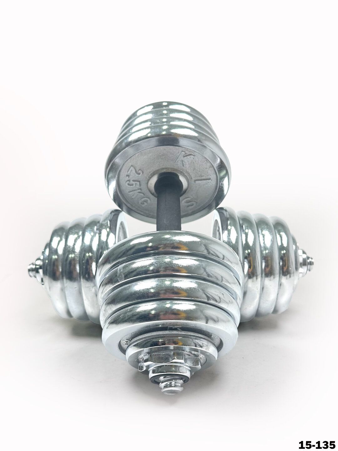 Гантели, хромированное покрытие, регулировка веса, неопреновая накладка — фото 1