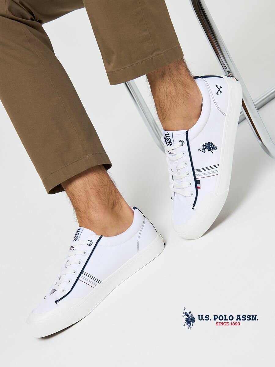 Кеды U.S. POLO ASSN., полнота 6, размер 42, белый,