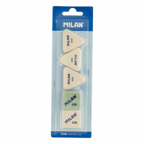 фото Набор 3 треугольных ластика "milan" 4045 + 2 ластика 430 bmm10045